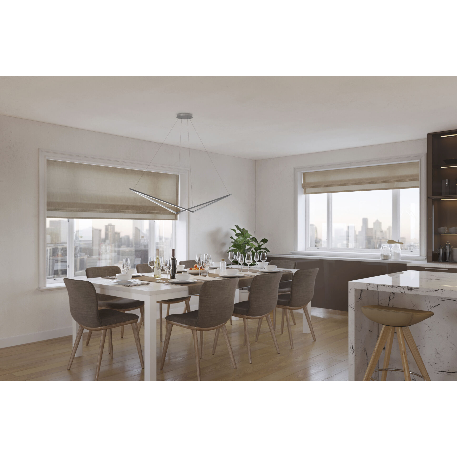 Z-Bar LED 14.68 inch Silver Pendant Ceiling Light, Bird